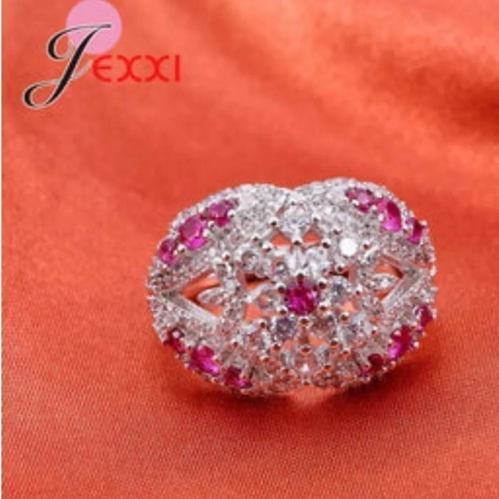 Size 9 Pink / Cubic Zirconia Ring Wedding Engagement Promise Gift